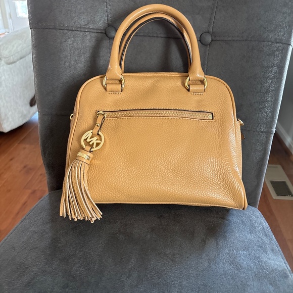 Michael Kors Knox Tassel Pebbled Leather Satchel Handbag - Picture 5 of 8